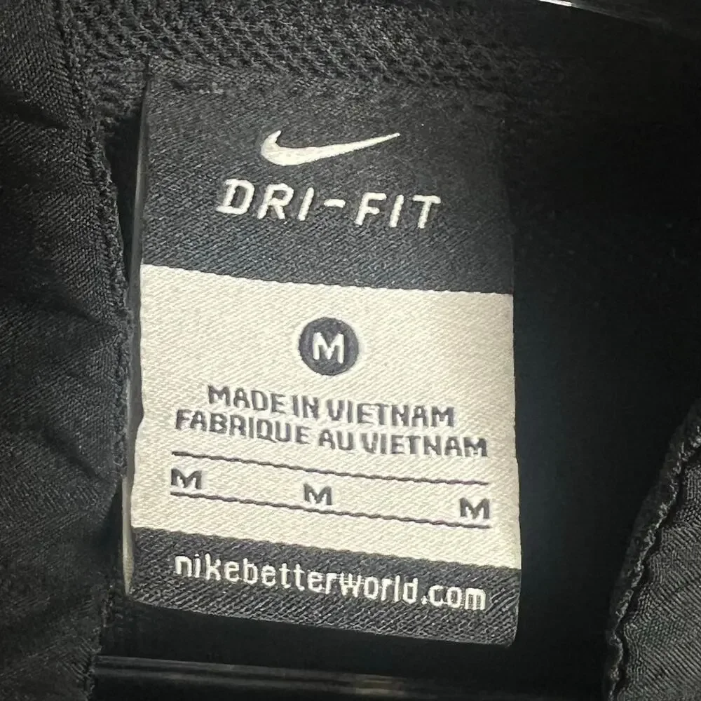 NIKE Dri-FIT Track Jacket Full Zip Lightweight Wind Resistant Black Mens Size M